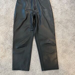 Zara Black real Leather Pants medium